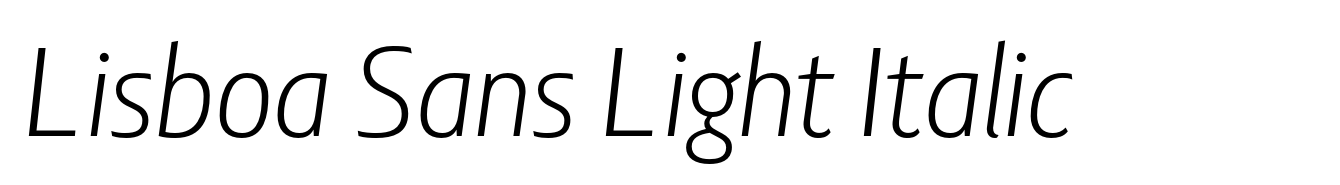 Lisboa Sans Light Italic